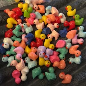 100 Mini Resin Ducks: MultiColored